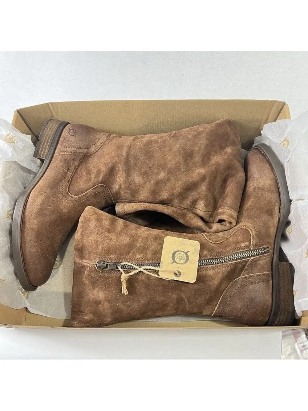 Born Womens Britton Over the Knee Brown Boot Leather Size 6.5M Riding Boots
